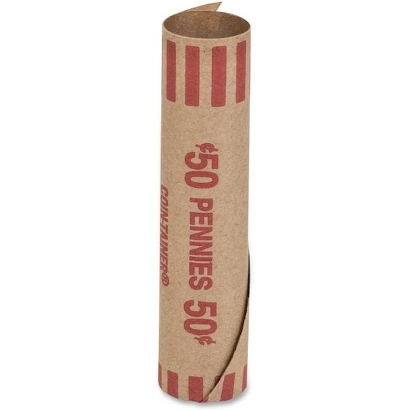 The Coin-Tainer CTX20001 Kraft Tubular Coin Wrappers Penny - Red PQP20001 - main